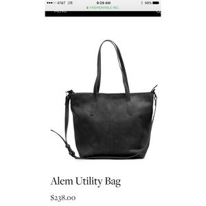 Fashionable Genuine Leather Black Alem Utility Bag